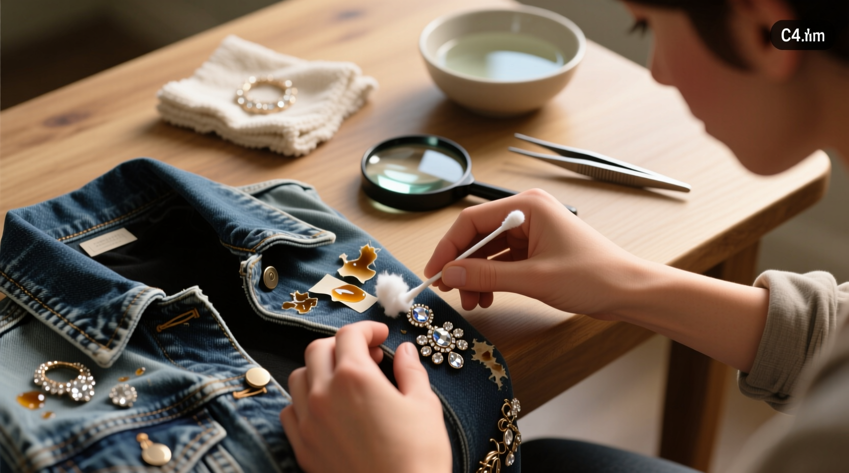 how to remove adhesive residue from costume jewelry
