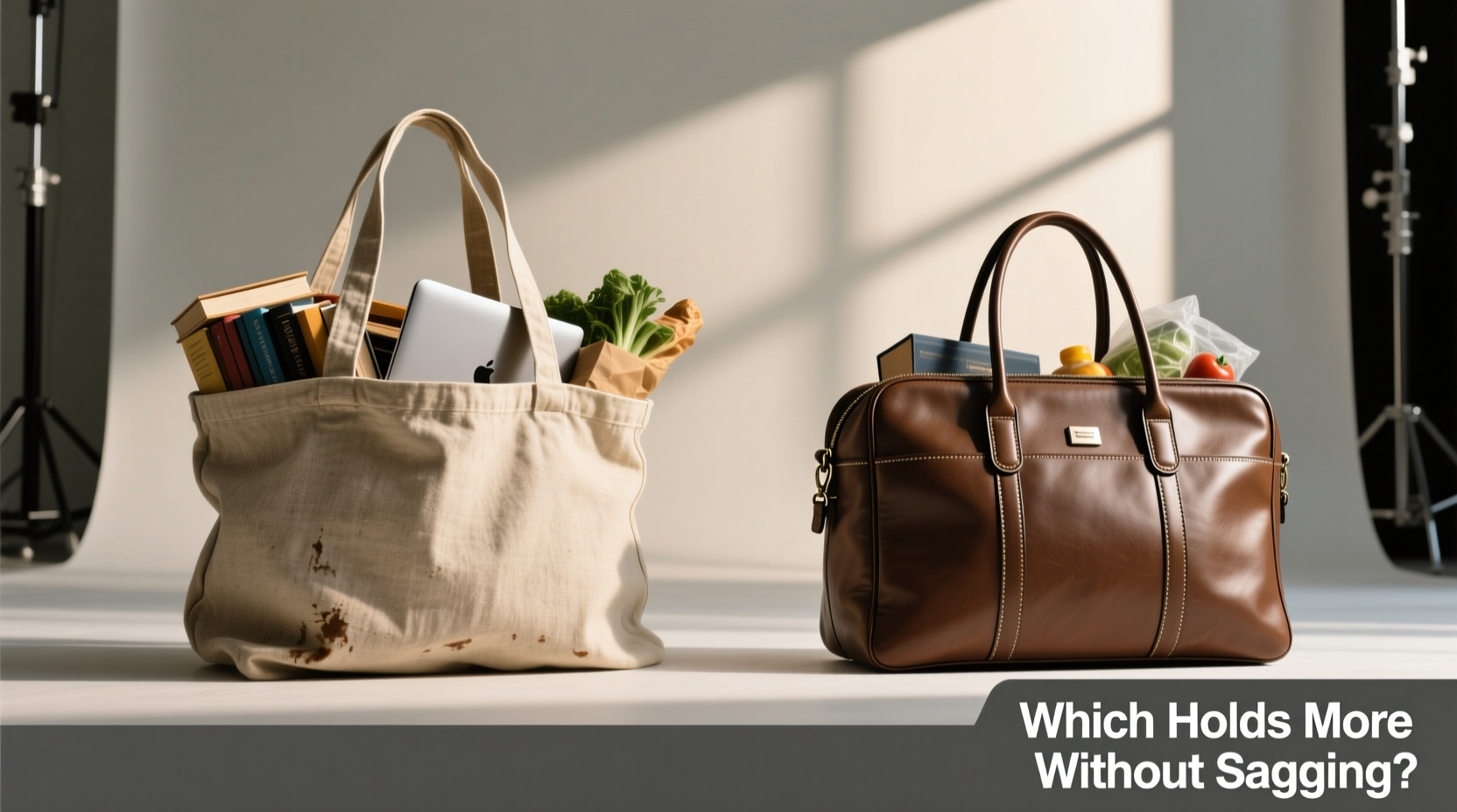 oversized tote vs structured satchel which holds more without sagging