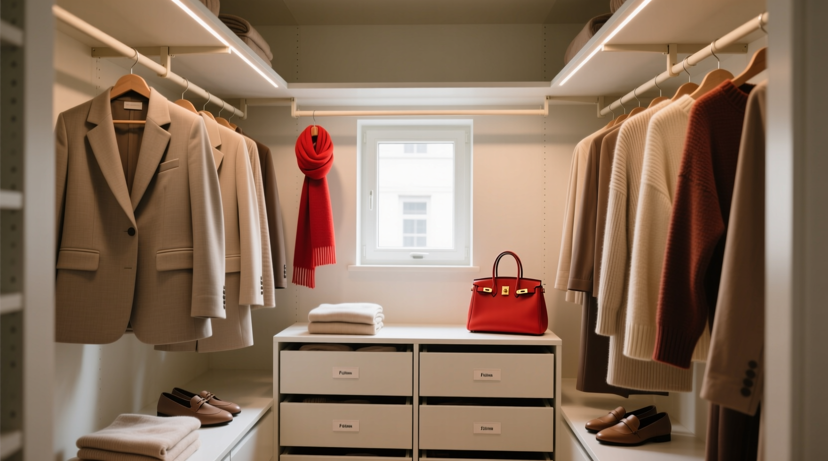 capsule wardrobe in a tiny closet