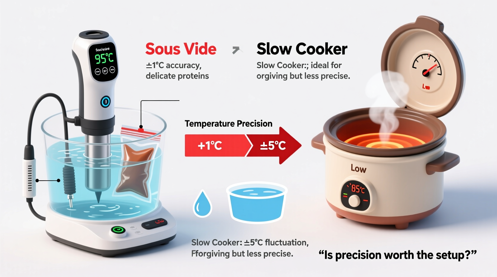 sous vide vs slow cooker is precise temperature control worth the extra water setup