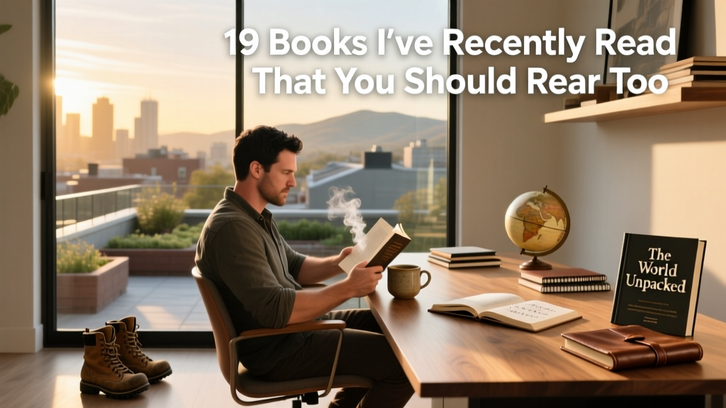 Route for Less editor reading a travel book at a desk