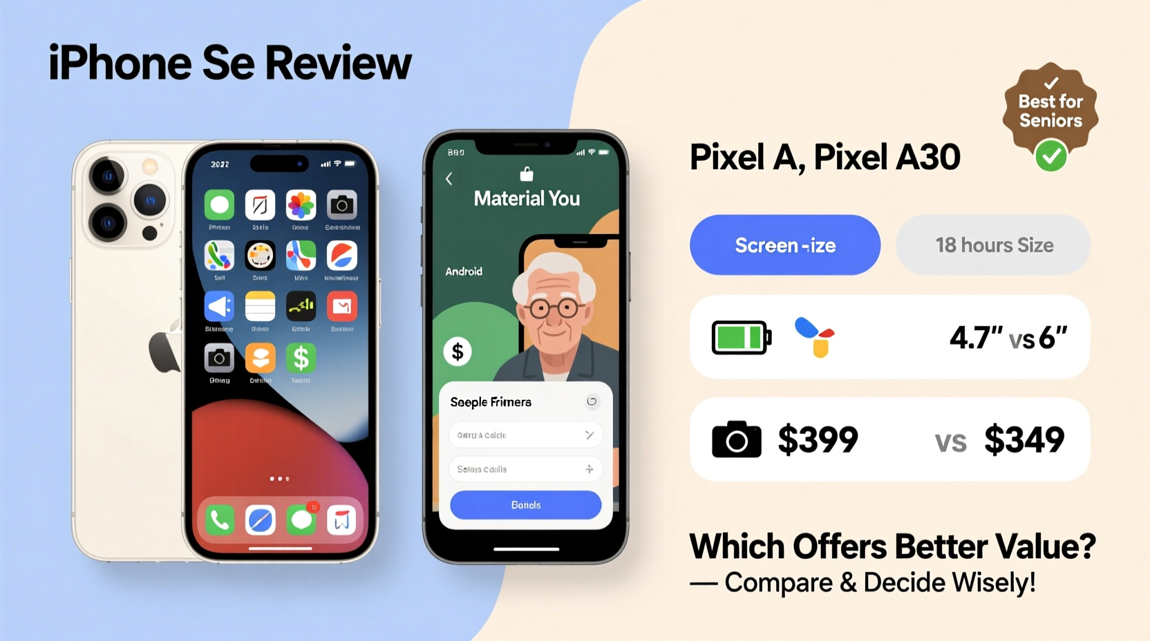 iphone se vs google pixel a series which offers better value for seniors