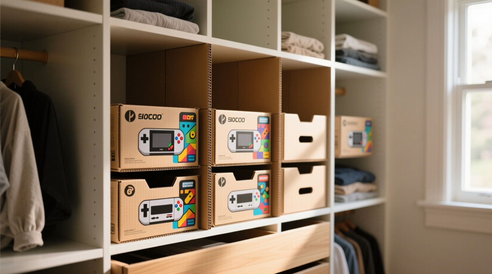 closet organization tips repurpose gaming boxes