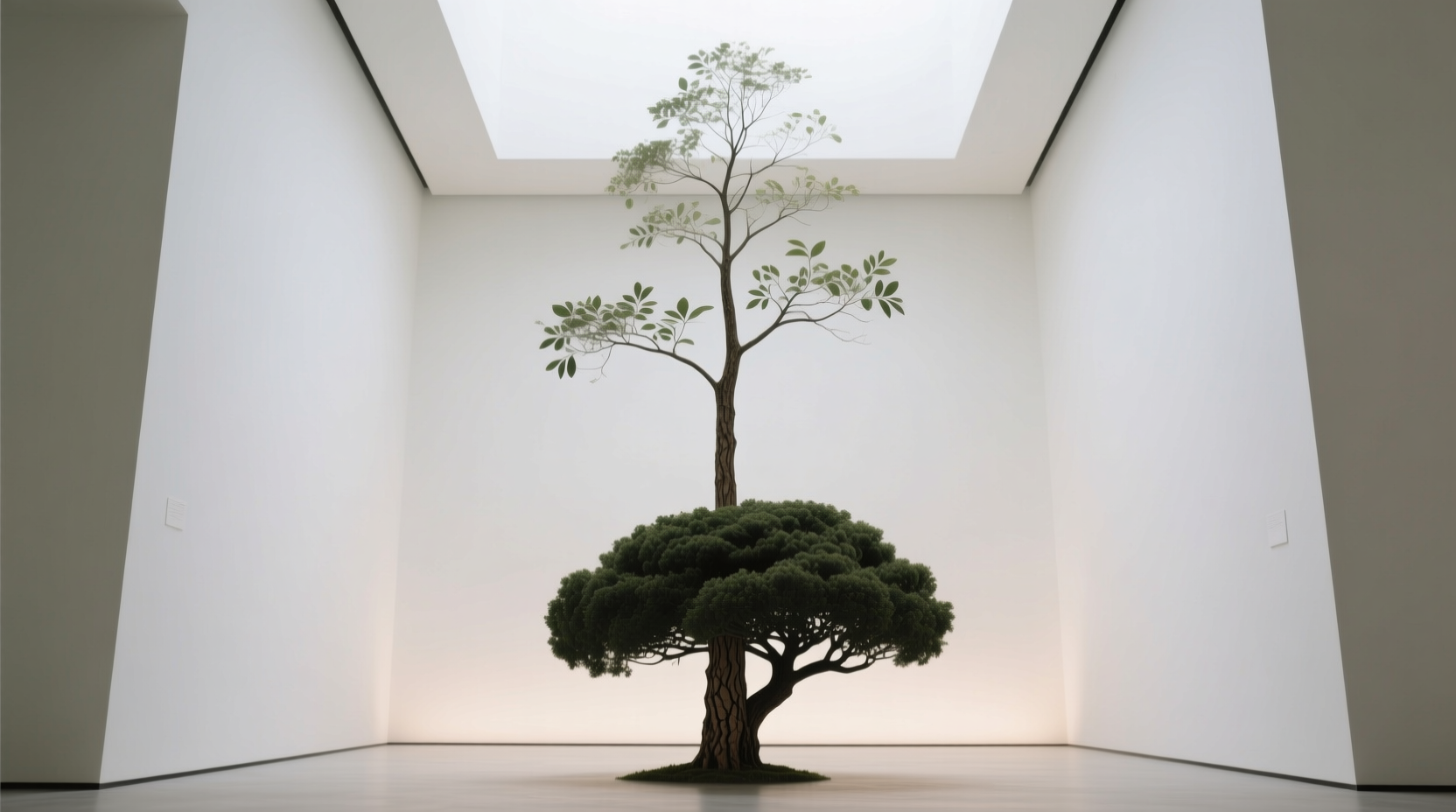 why do people stack two trees of different sizes for decor symmetry