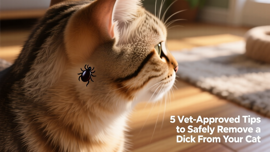 Close-up of a cat’s shoulder or neck area with a tick clearly visible on the fur and skin