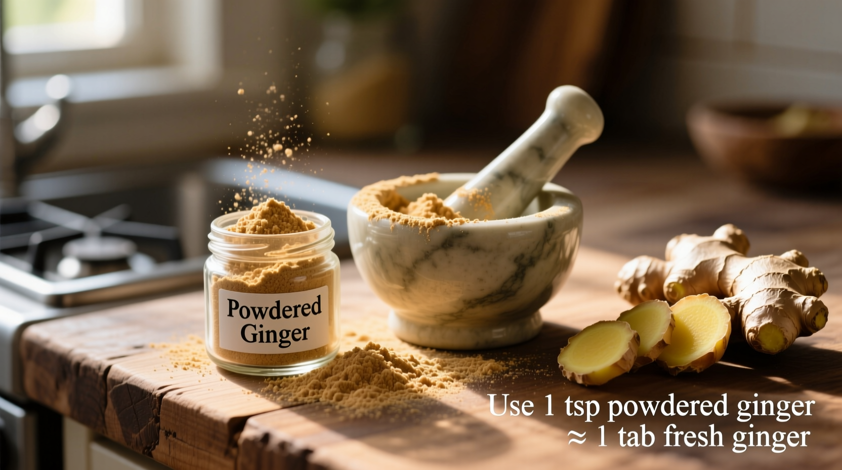 substitute fresh ginger for ginger powder