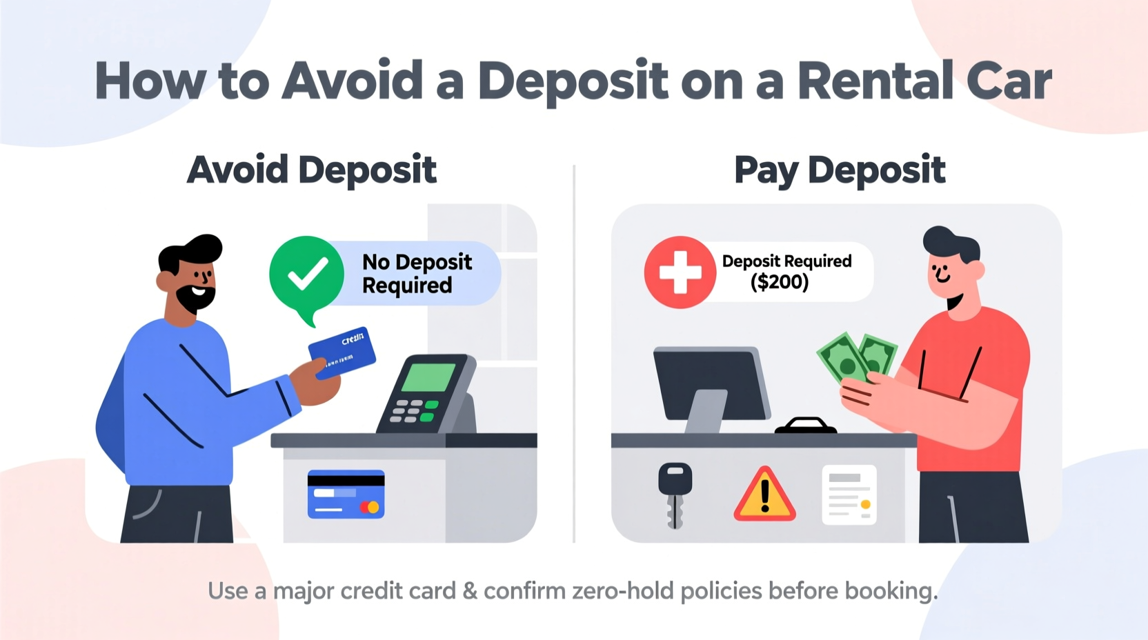 how to avoid deposit on rental car