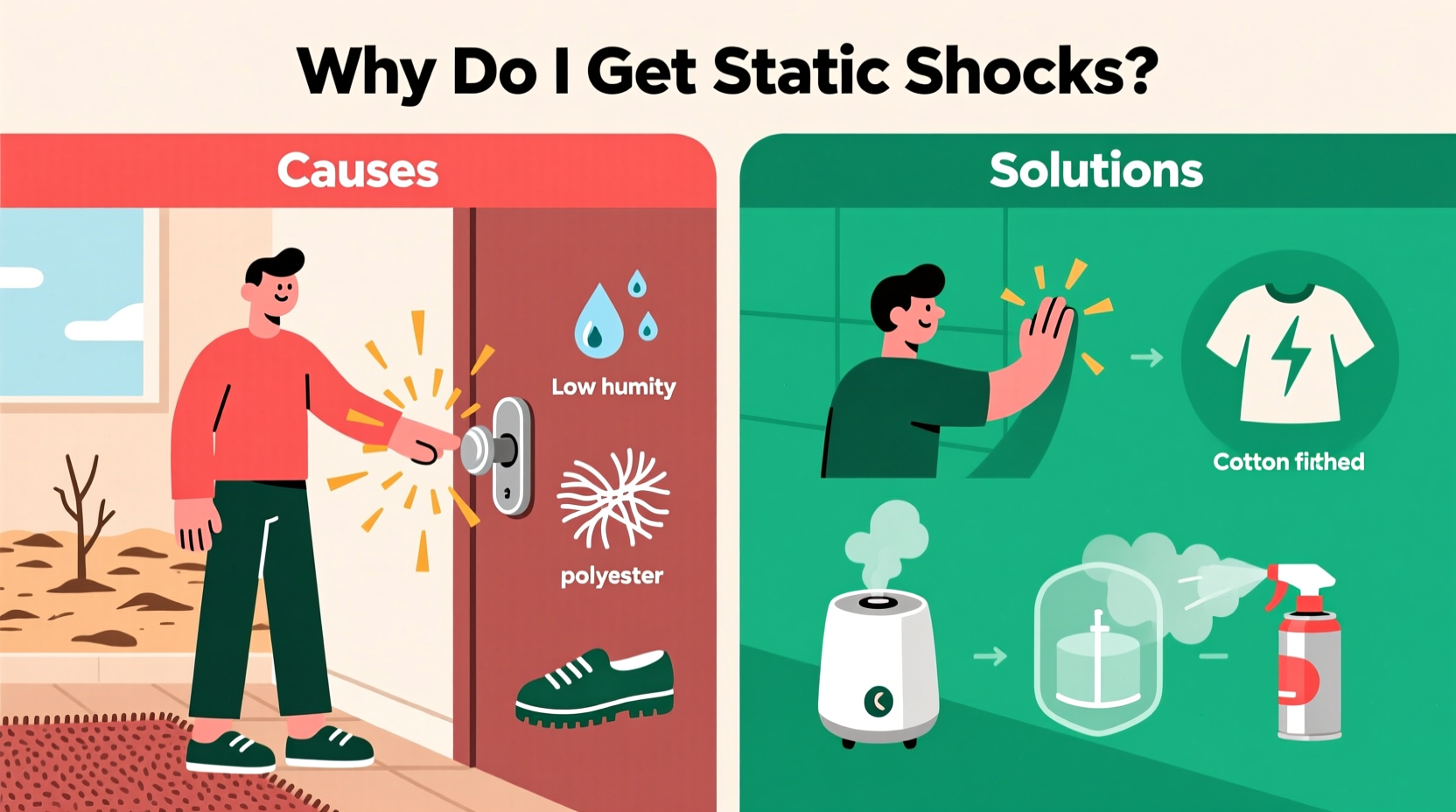 why do i get static shock every time i touch metal causes and fixes