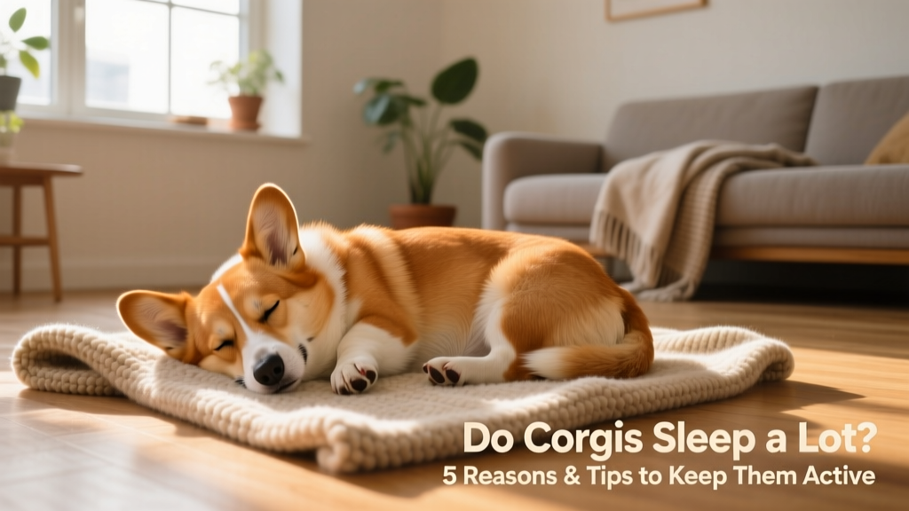 Ginger Corgi Pembroke Dog laying and sleeping