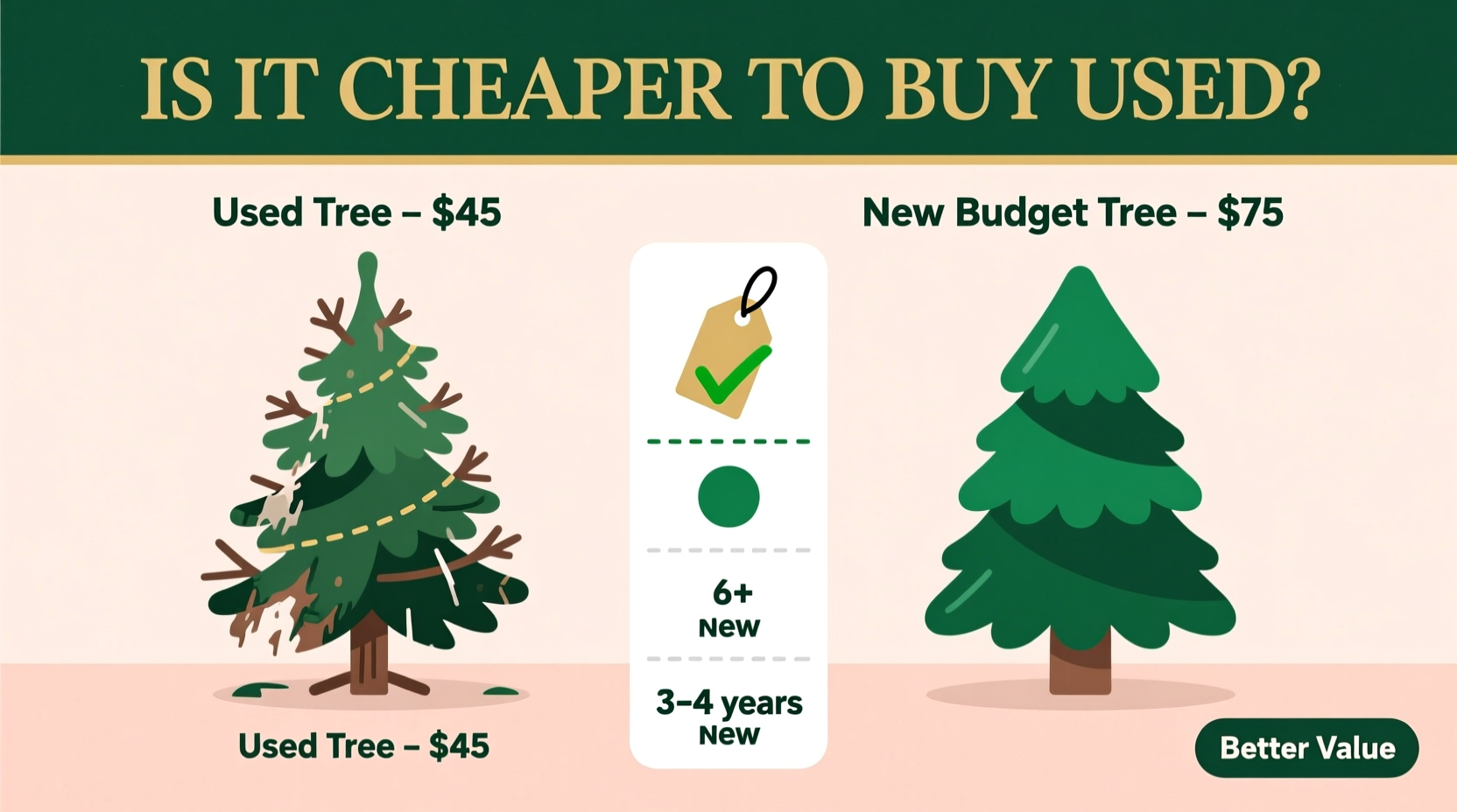 is it cheaper to buy a used artificial tree than a new budget model