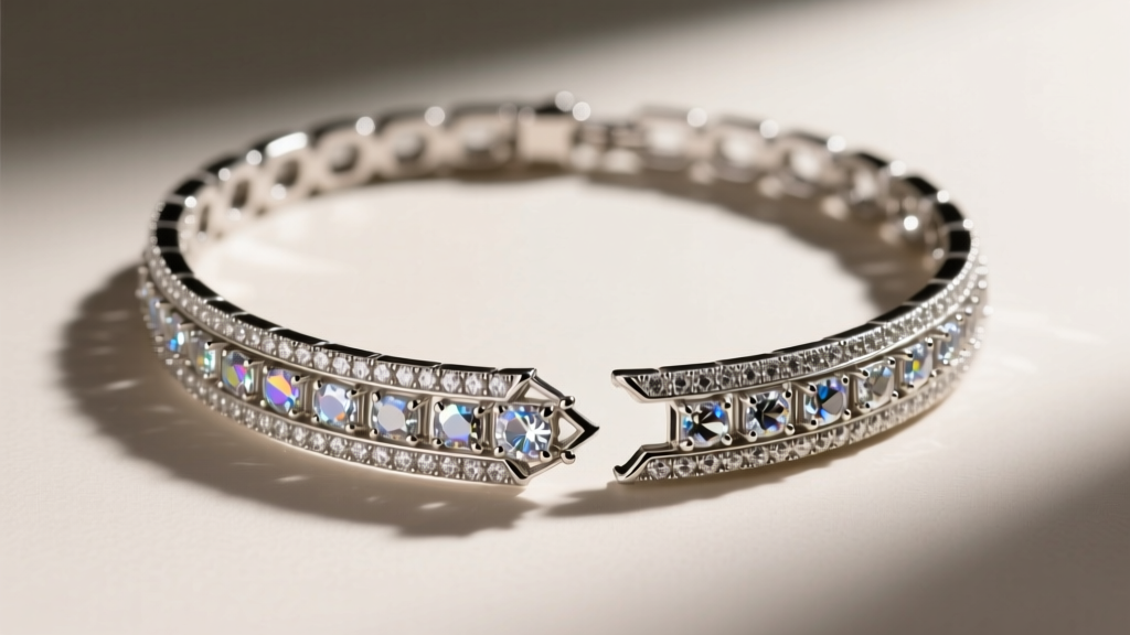 Overhead view of a glued marcasite choker missing stones beside a bezel-set piece, highlighting durable jewelry making methods.