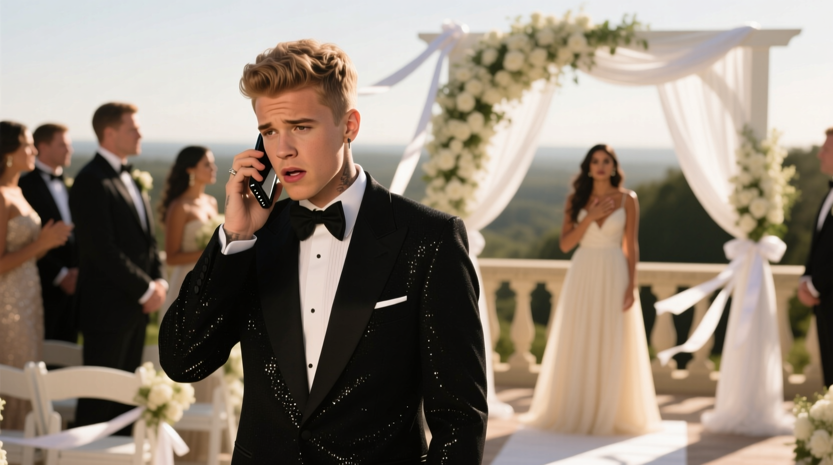did justin bieber call selena on his wedding day