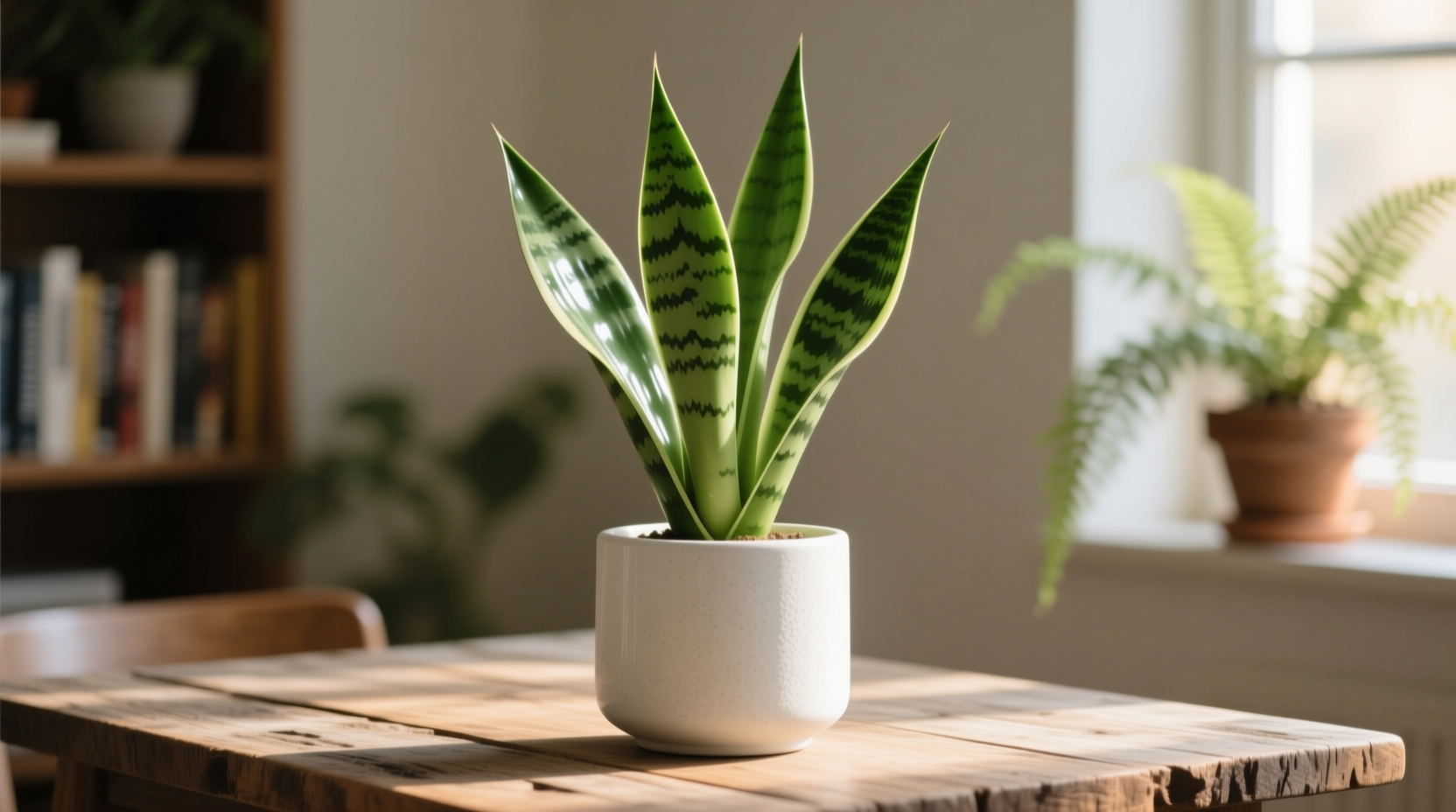 snake plant and pot