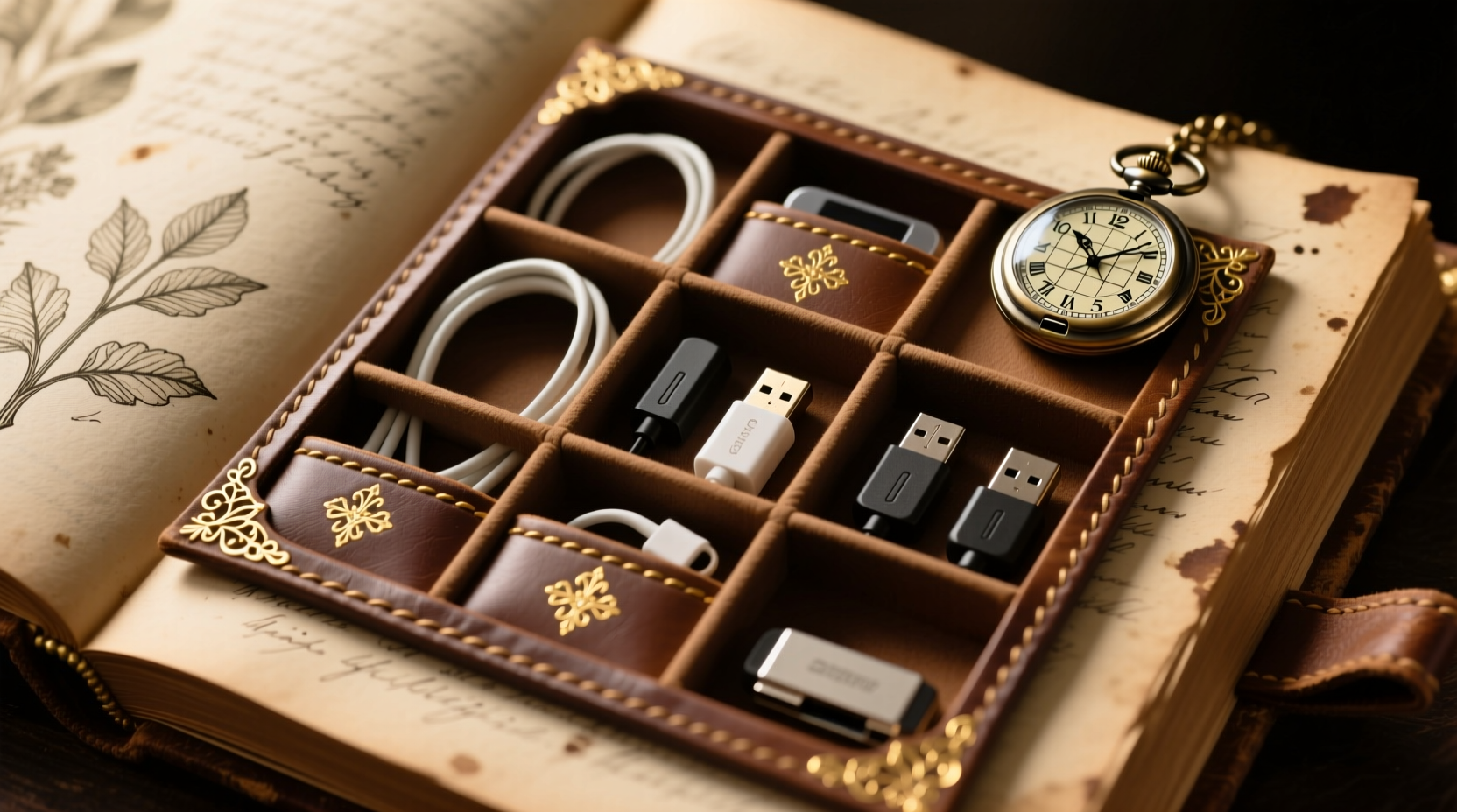 build your own grid it tech organizer in a vintage book