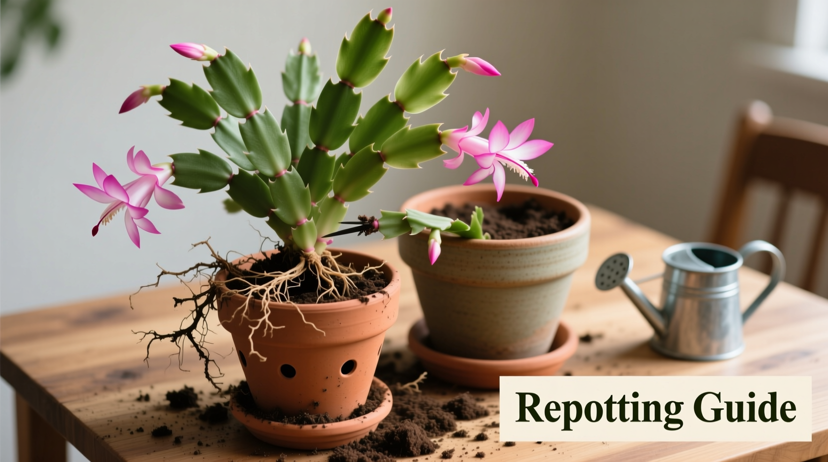 Repot Christmas Cactus in 5 Steps | TheHomeSprouts