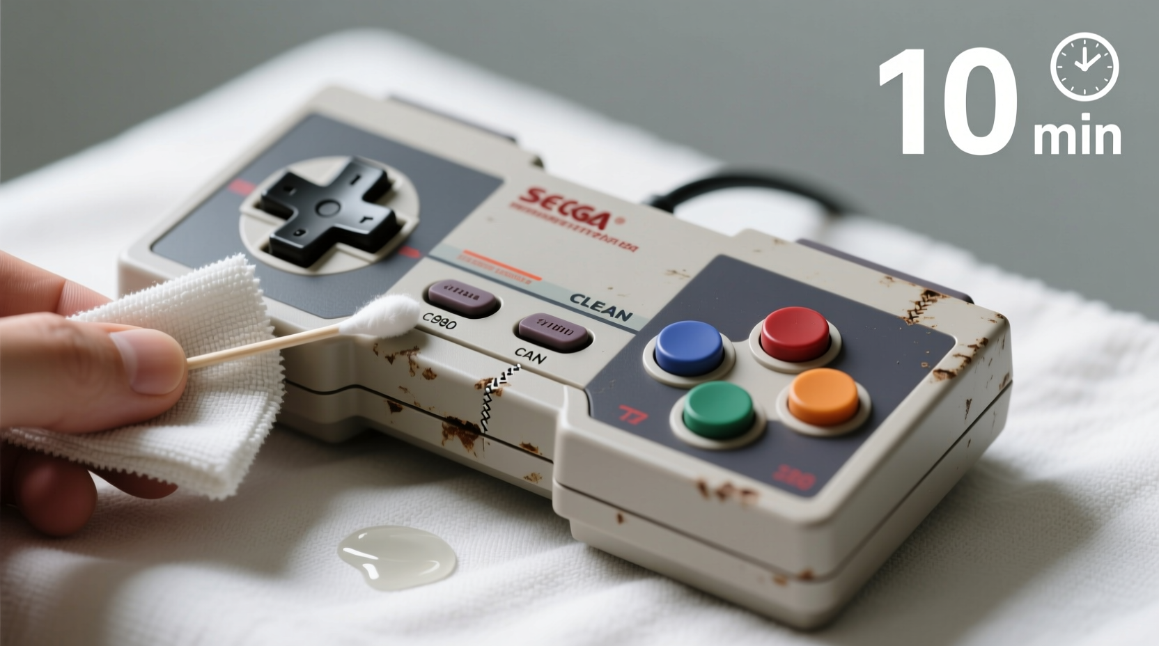 how to clean a retro gaming controller safely