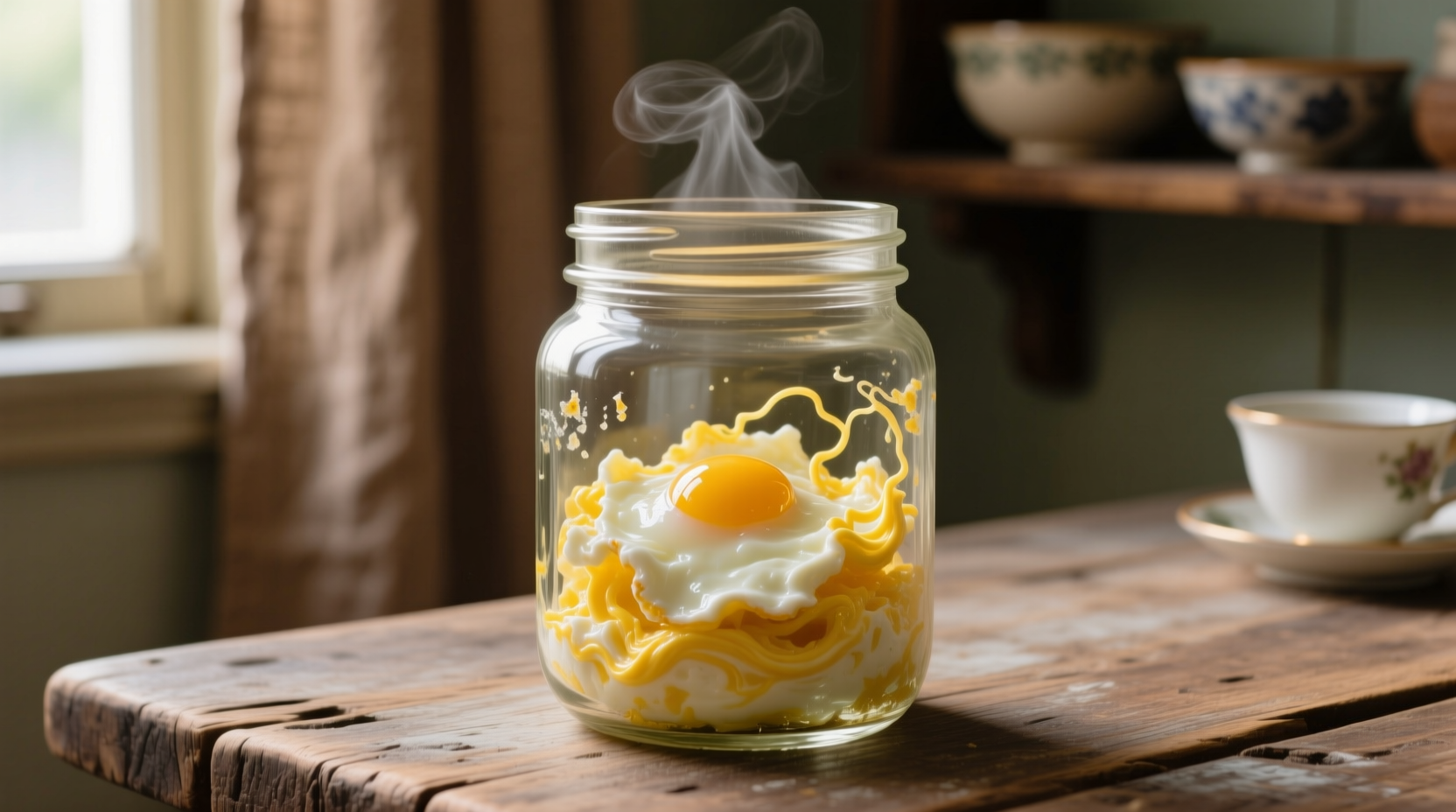 you should scramble eggs in a jar