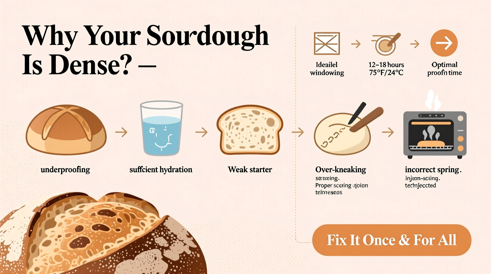 why is my sourdough bread dense every time and how to fix it for good