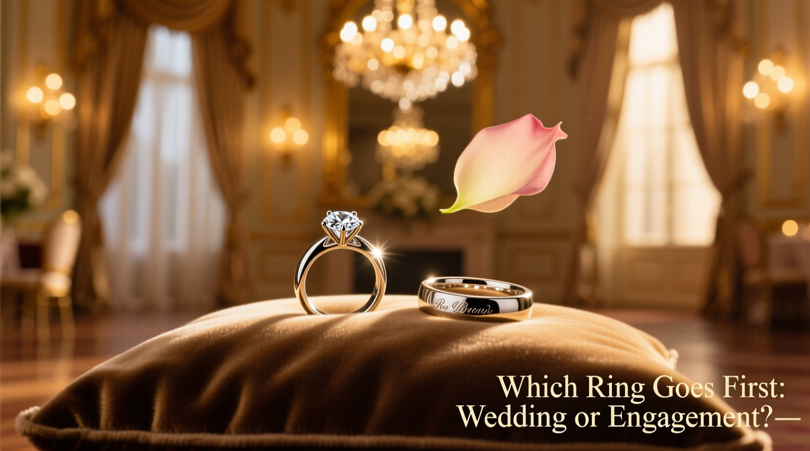 does the wedding ring or engagement ring go on first