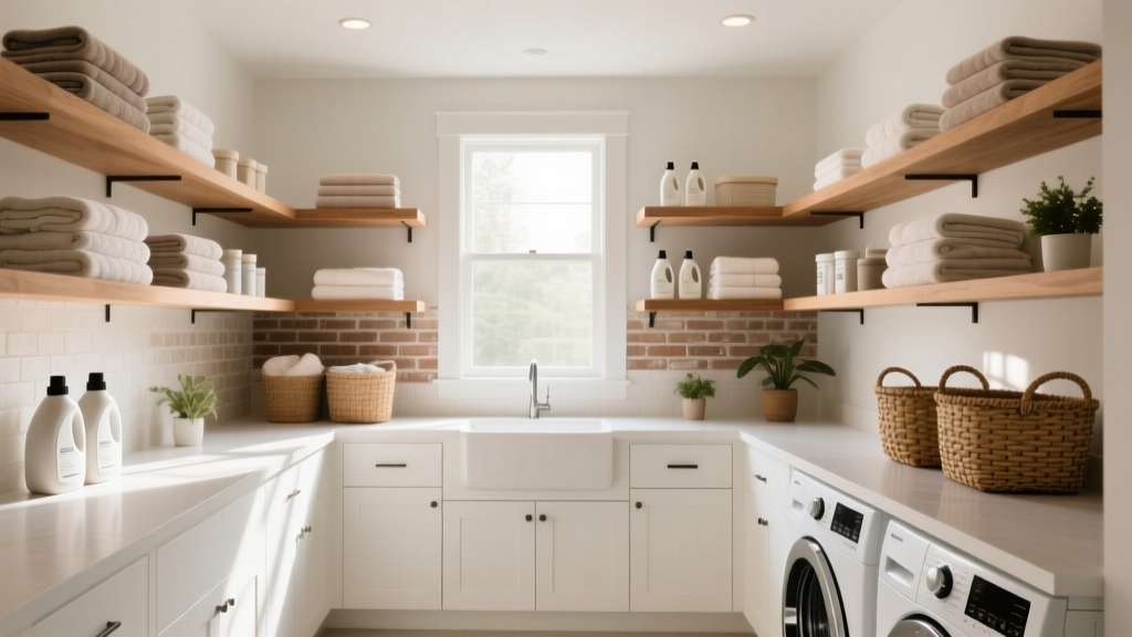 Open Shelving Benefits in Laundry Rooms