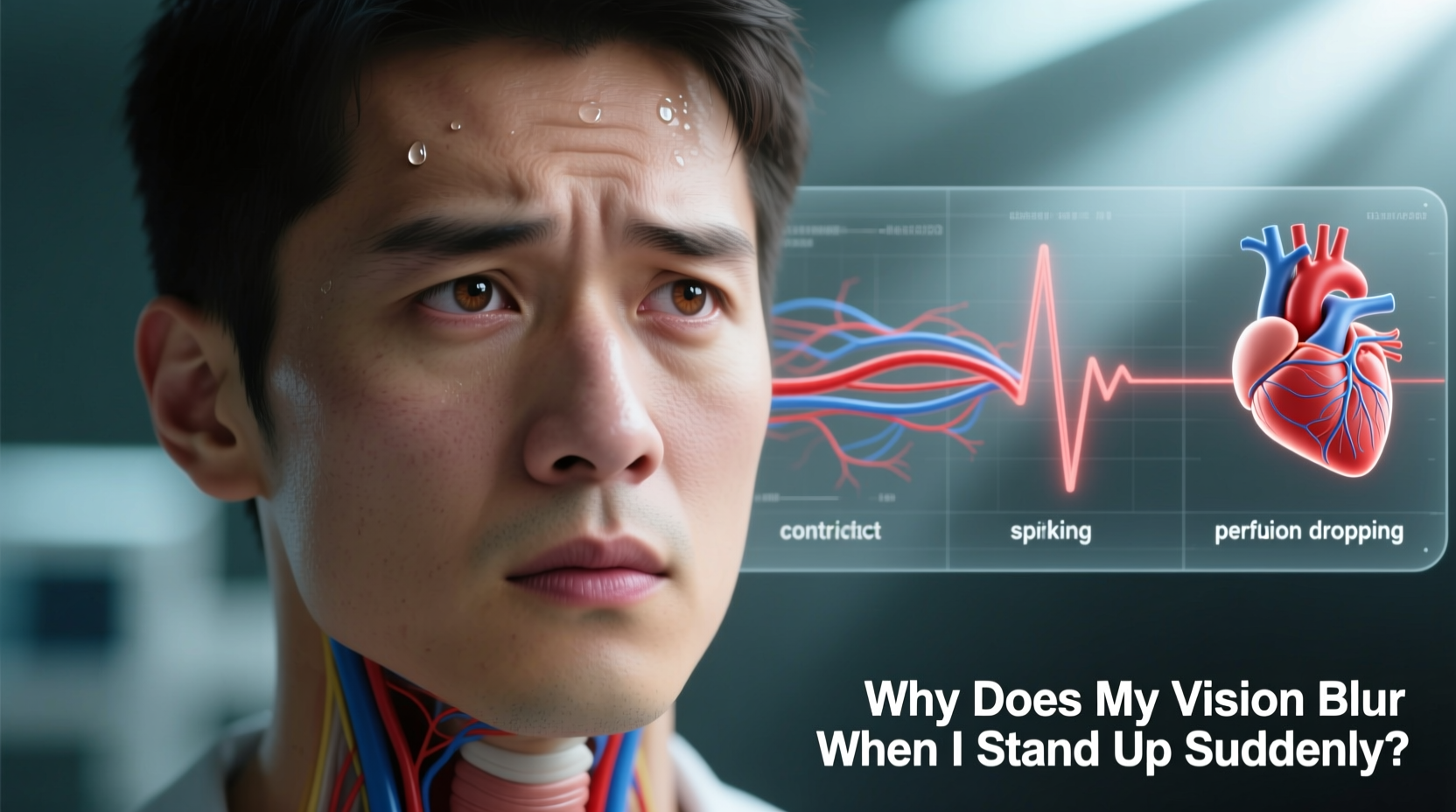 why does my vision blur when i stand up suddenly dehydration or something else