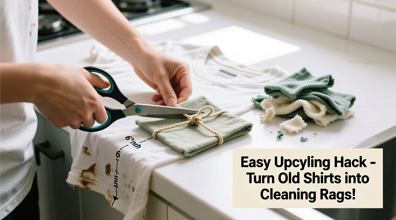 how to repurpose old t shirts into cleaning rags easily at home