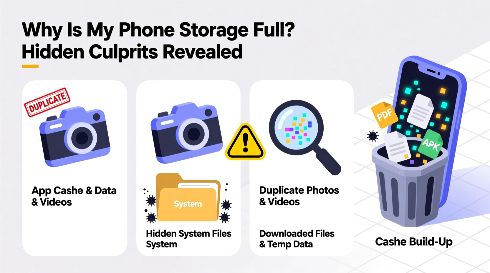 why is my phone storage full even after deleting files hidden culprits