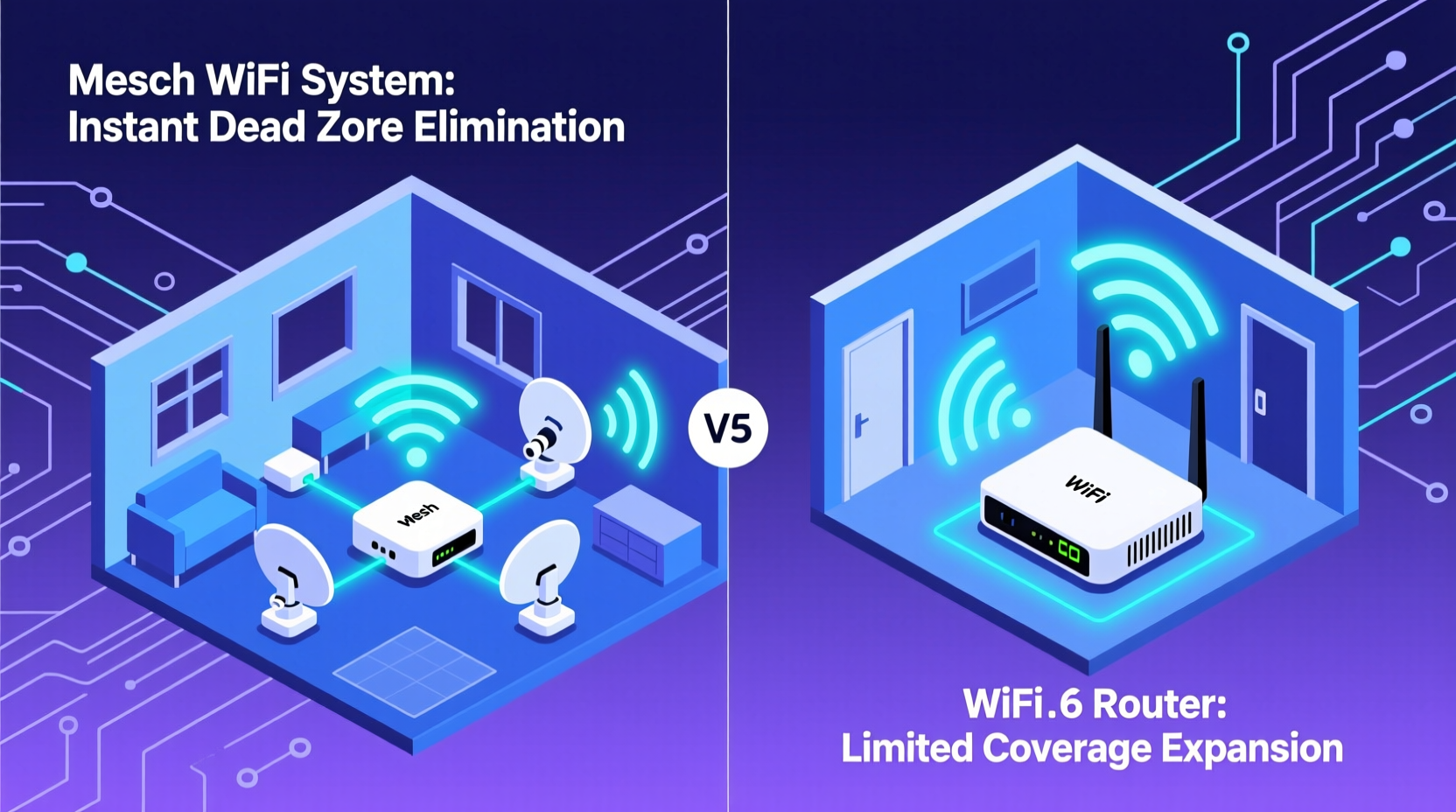 mesh wifi system vs wifi 6 router which eliminates dead zones faster