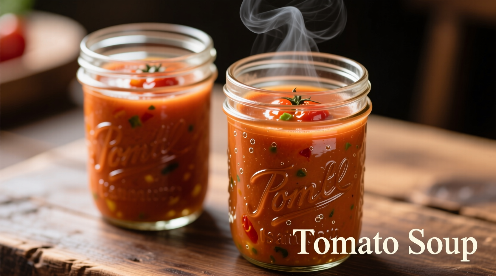 Tomato soup in mason jars with proper headspace