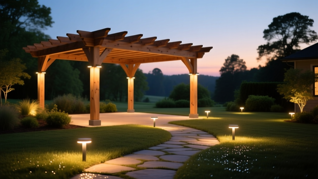 Wireless LED Lighting for 20-Foot Cedar Pergolas