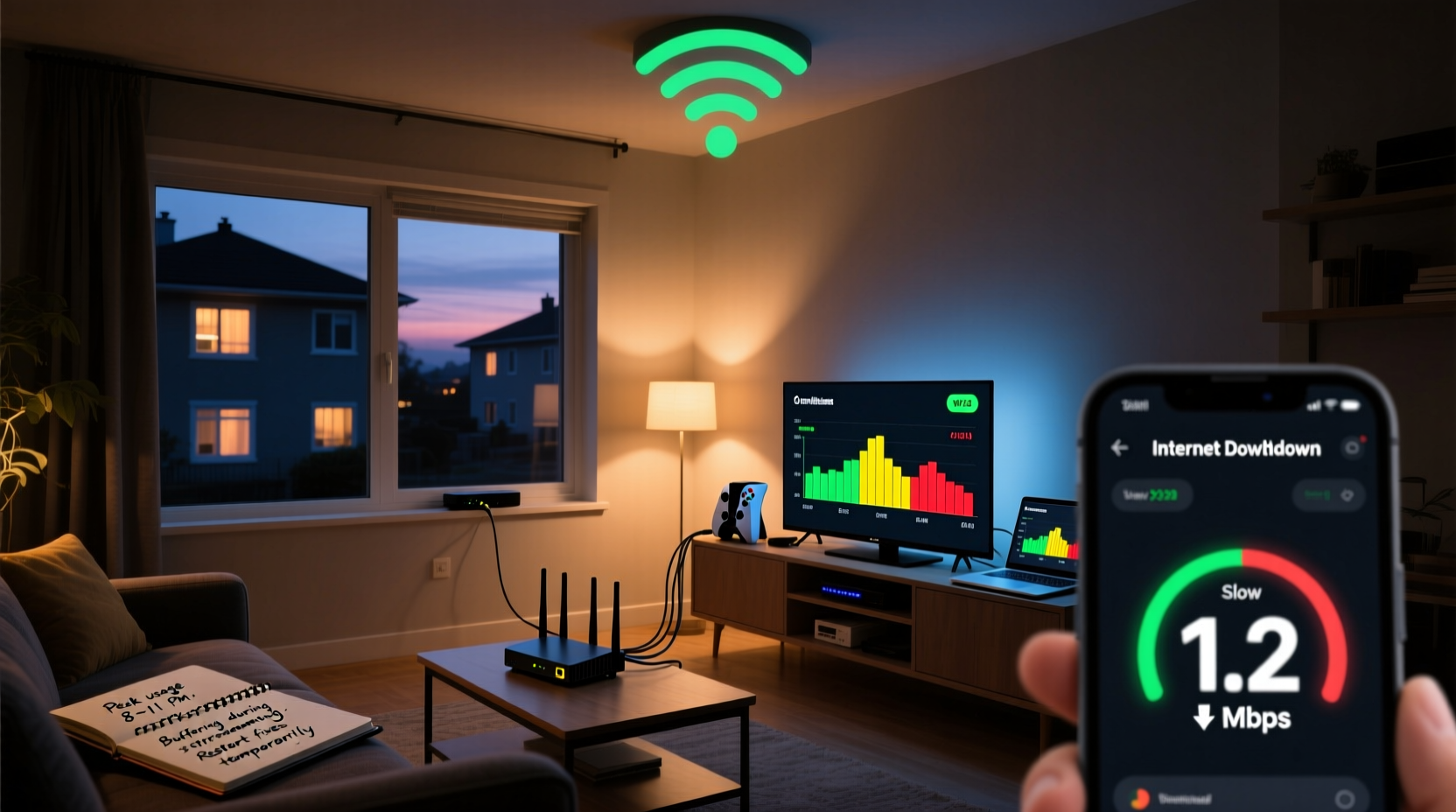 why is my internet slow only at night possible home network issues