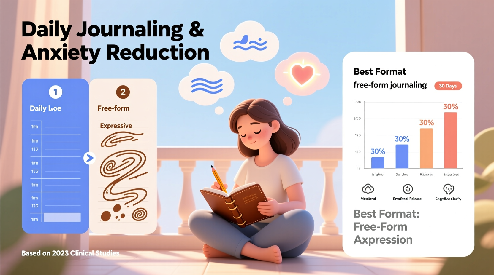 can journaling every day reduce anxiety and what format works best