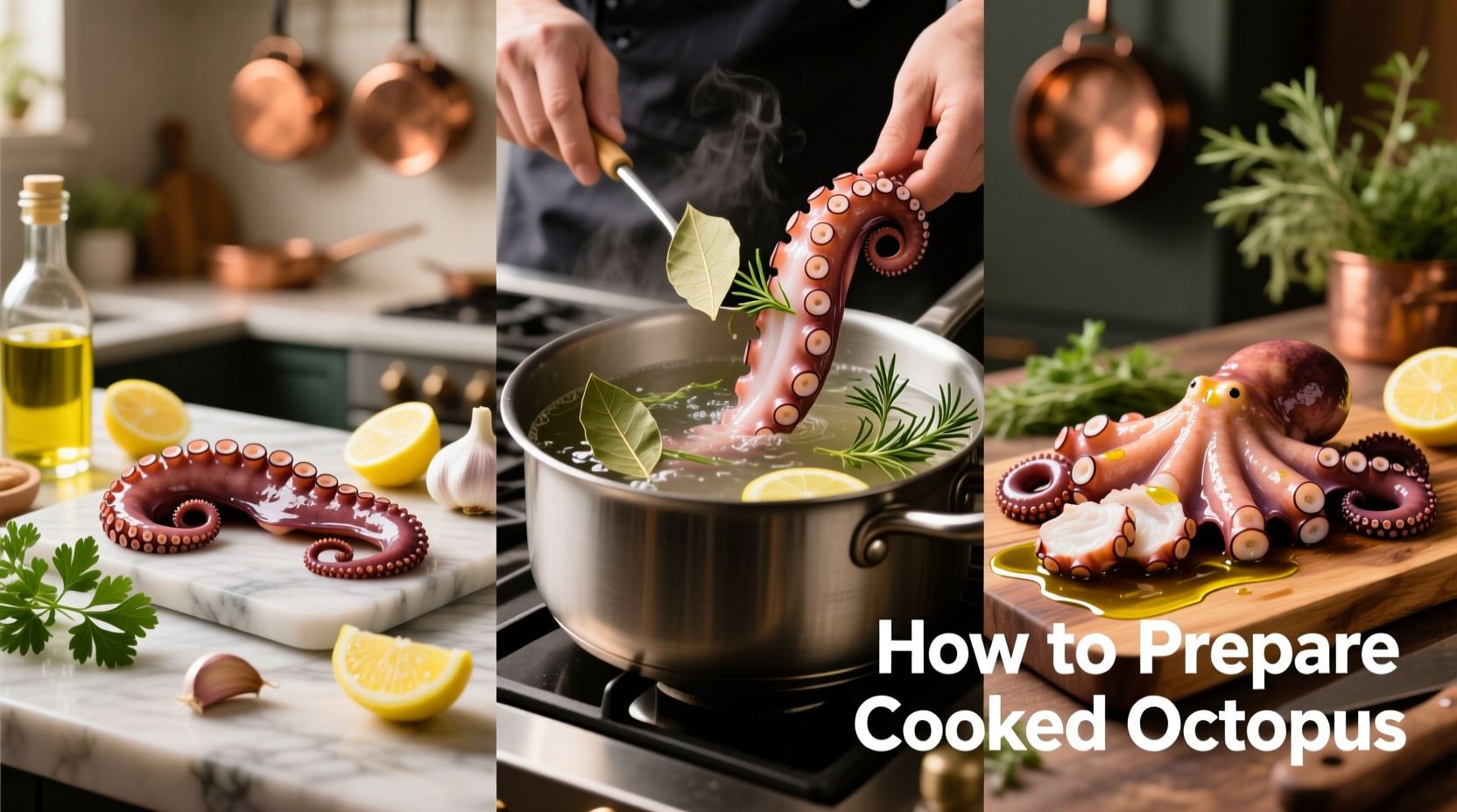 how to prepare cooked octopus