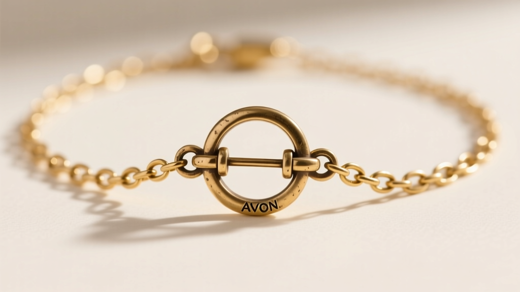 Detailed shot of vintage Avon spring ring clasp and soldered jump ring attached to a delicate gold-tone cable chain necklace.