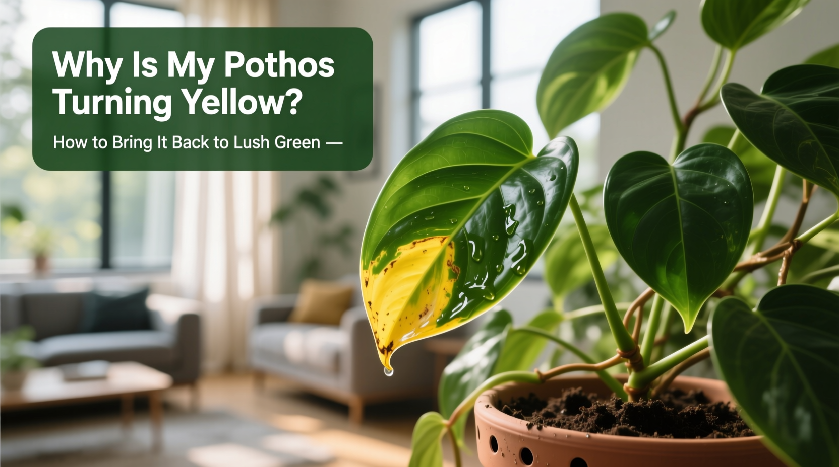 why is my pothos turning yellow and how to bring it back to lush green