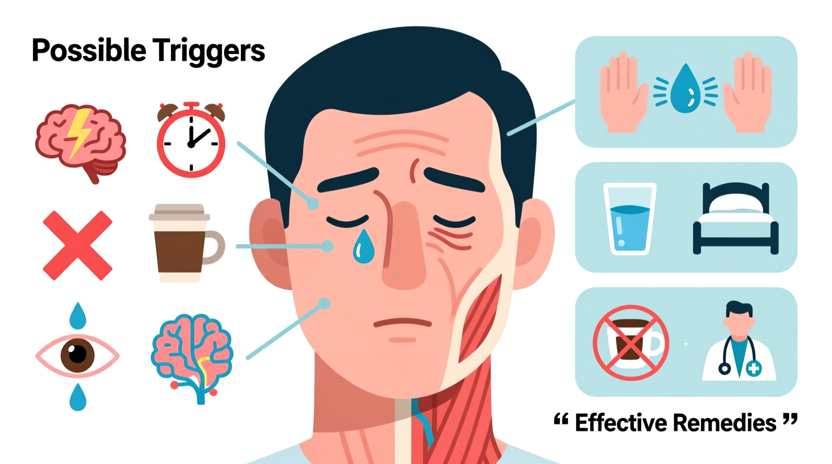 why does my face twitch randomly possible triggers and remedies