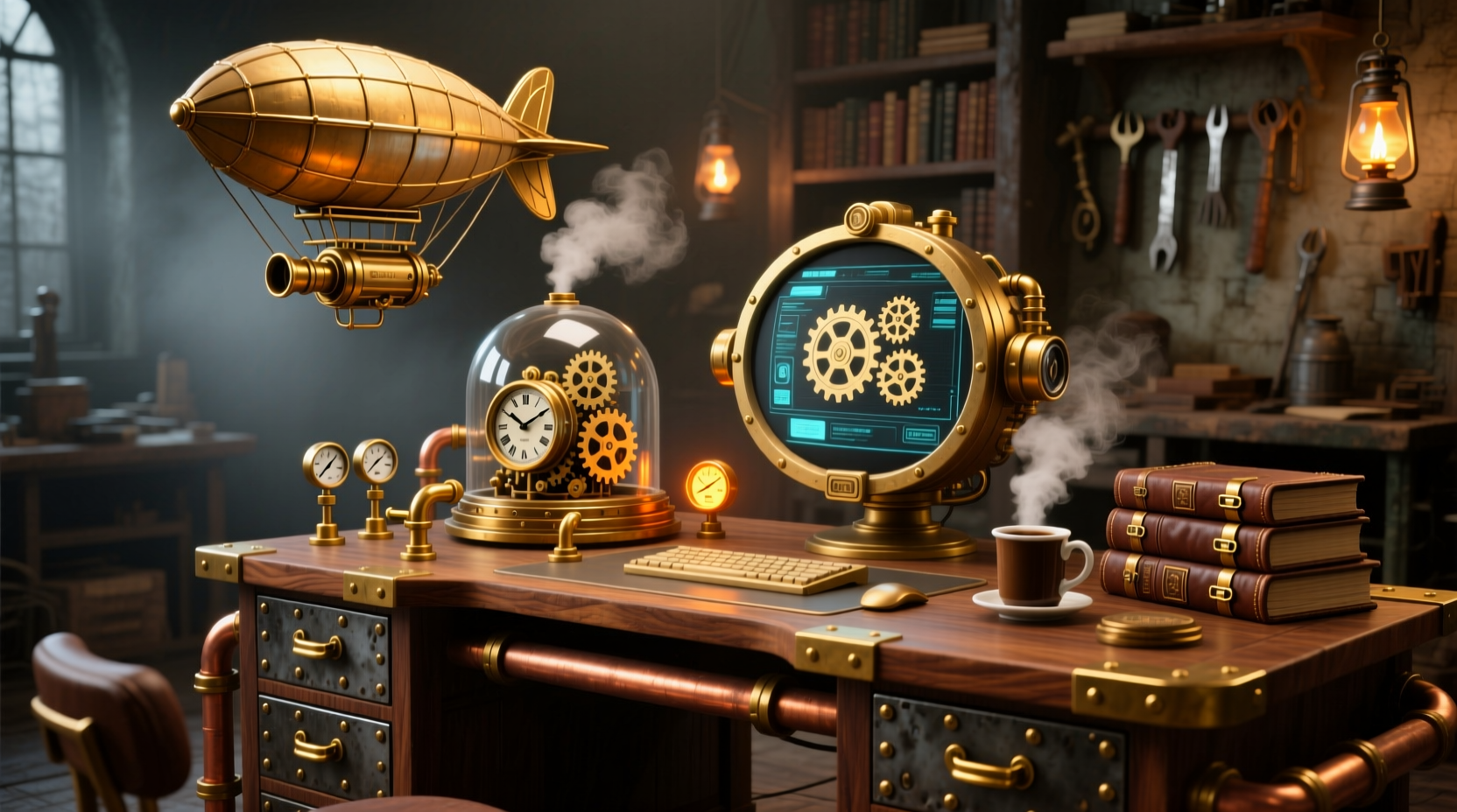 make your desktop steam powered with these steampunk wa