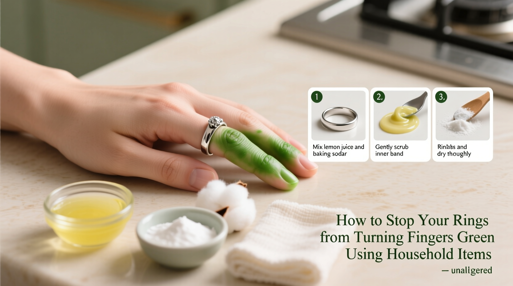 how to stop your rings from turning fingers green using household items
