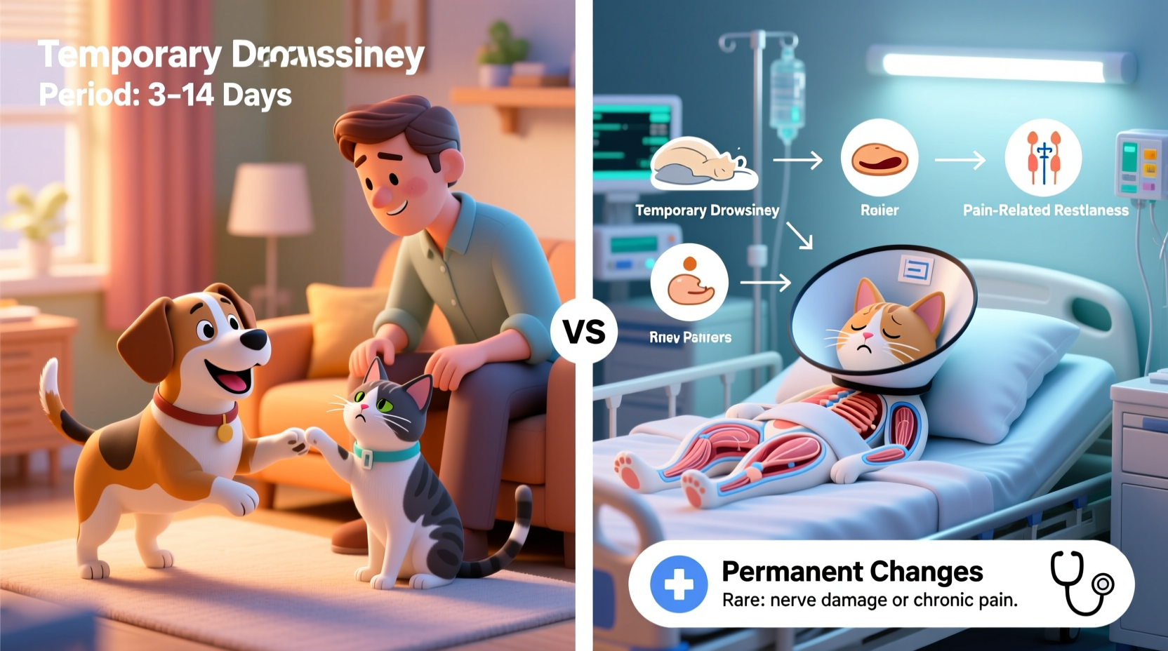 why do pets change behavior after surgery temporary or permanent