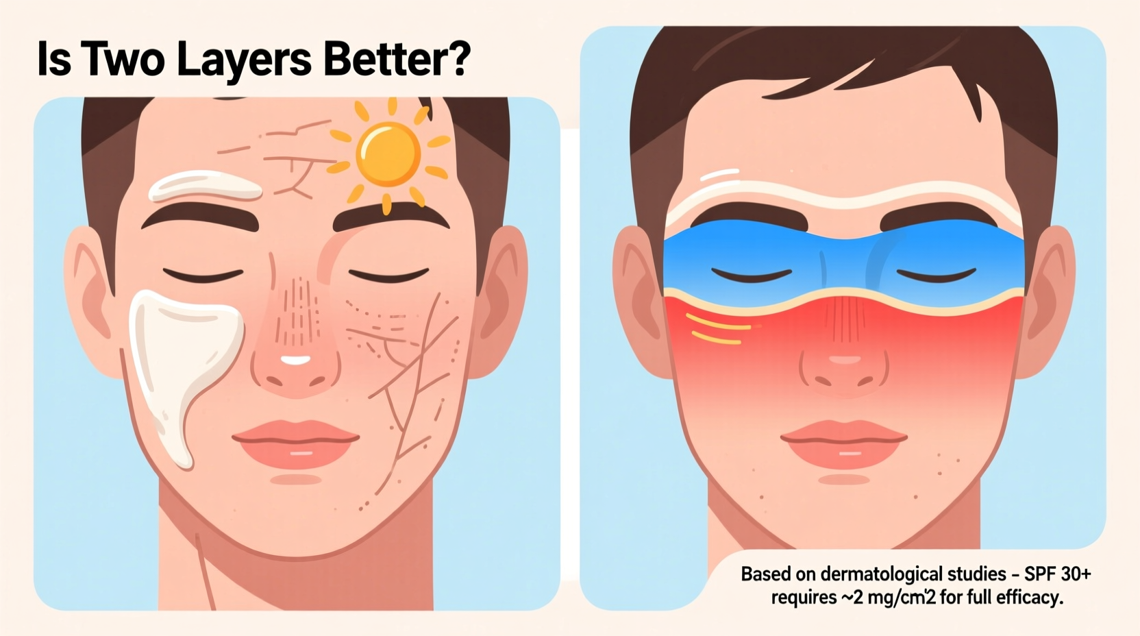 is wearing two layers of sunscreen actually more effective than one application