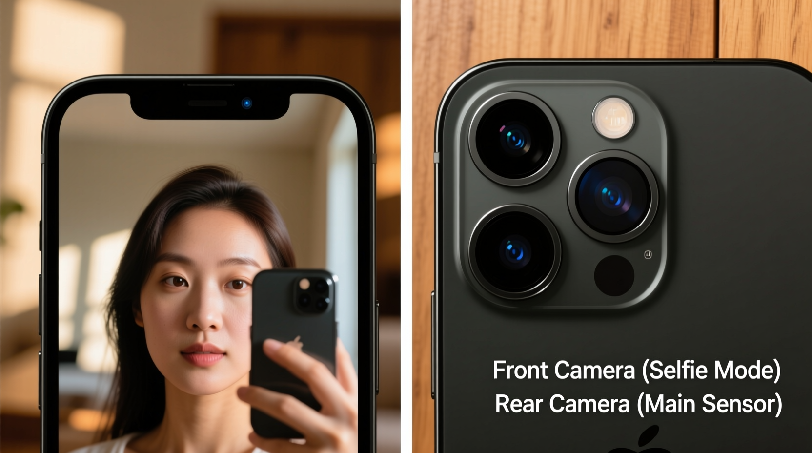 iphone camera mirror front vs back why they look so different