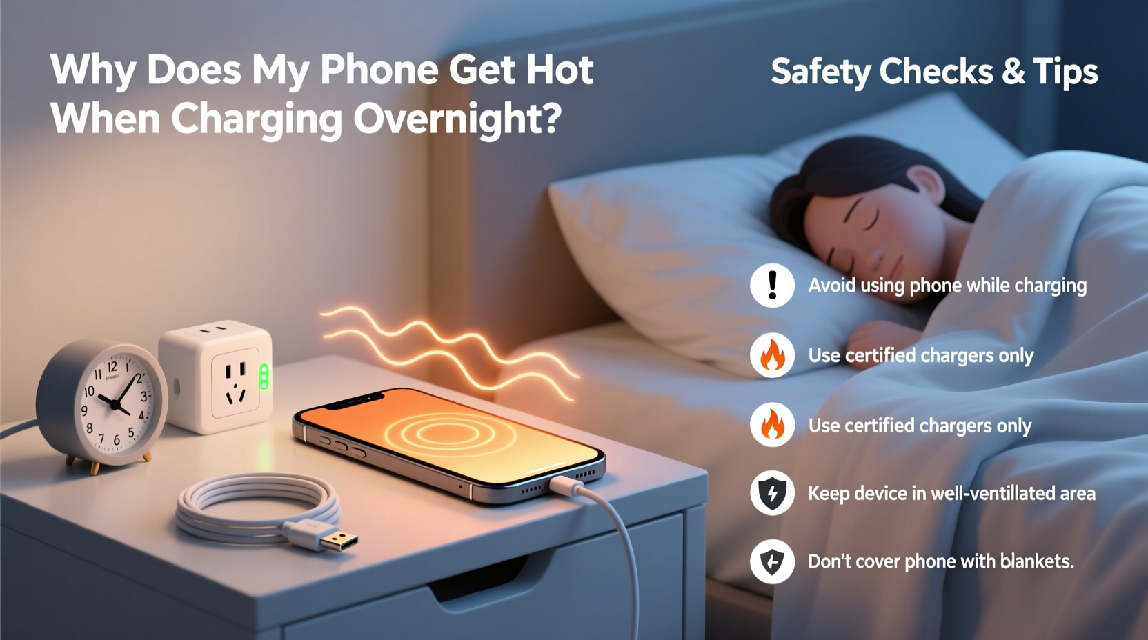 why does my phone get hot when charging overnight safety checks and tips