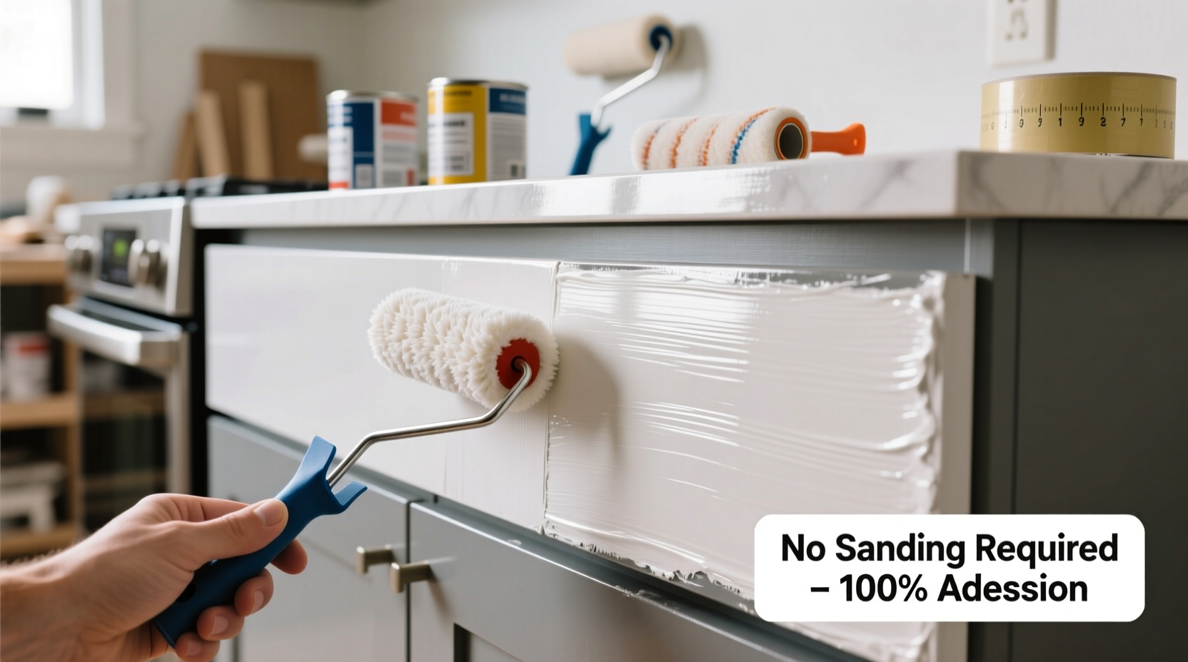 how to paint over laminate furniture without sanding for a smooth finish