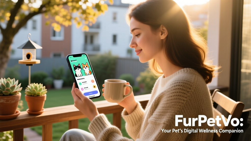 Person scrolling through the FurPetVo app on their smartphone