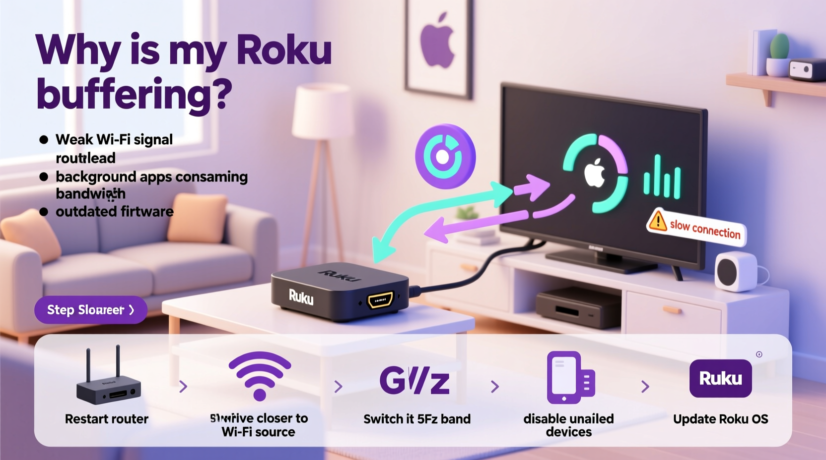 why is my roku buffering constantly and how to speed it up