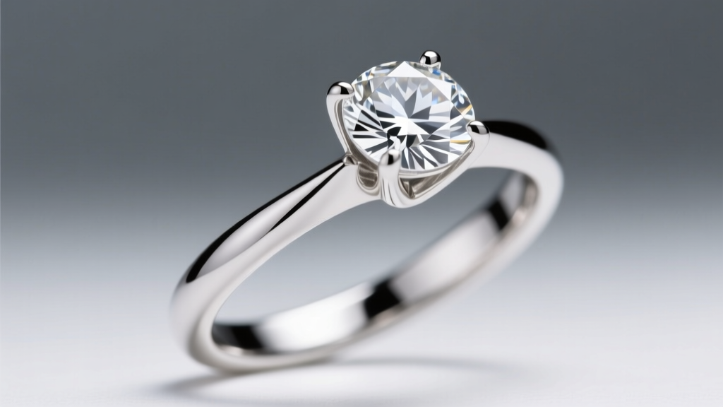 Close-up side profile of a four-prong platinum martini setting holding a white sapphire, showing pavilion depth and thick girdle edge.