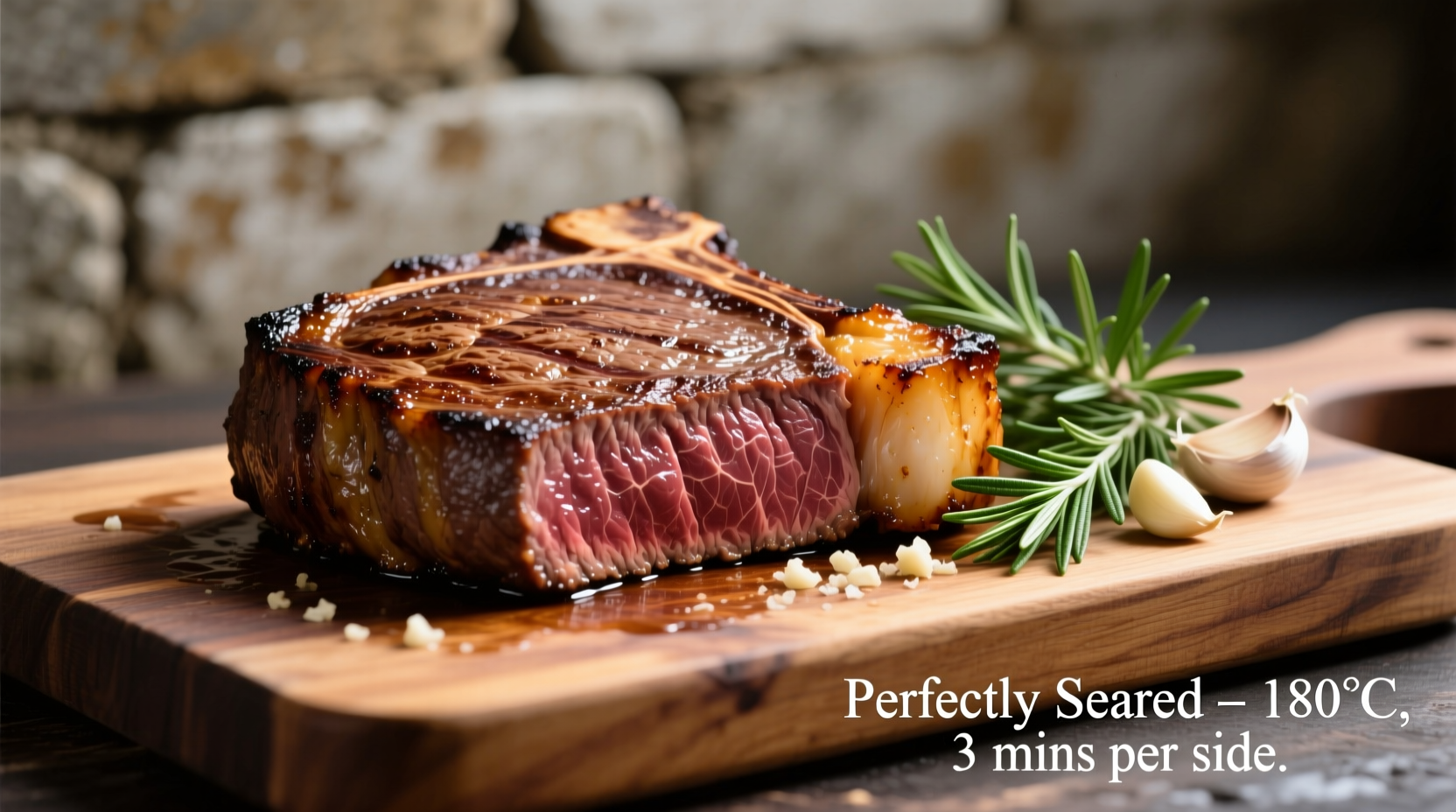 Perfectly seared filet mignon with rosemary and garlic