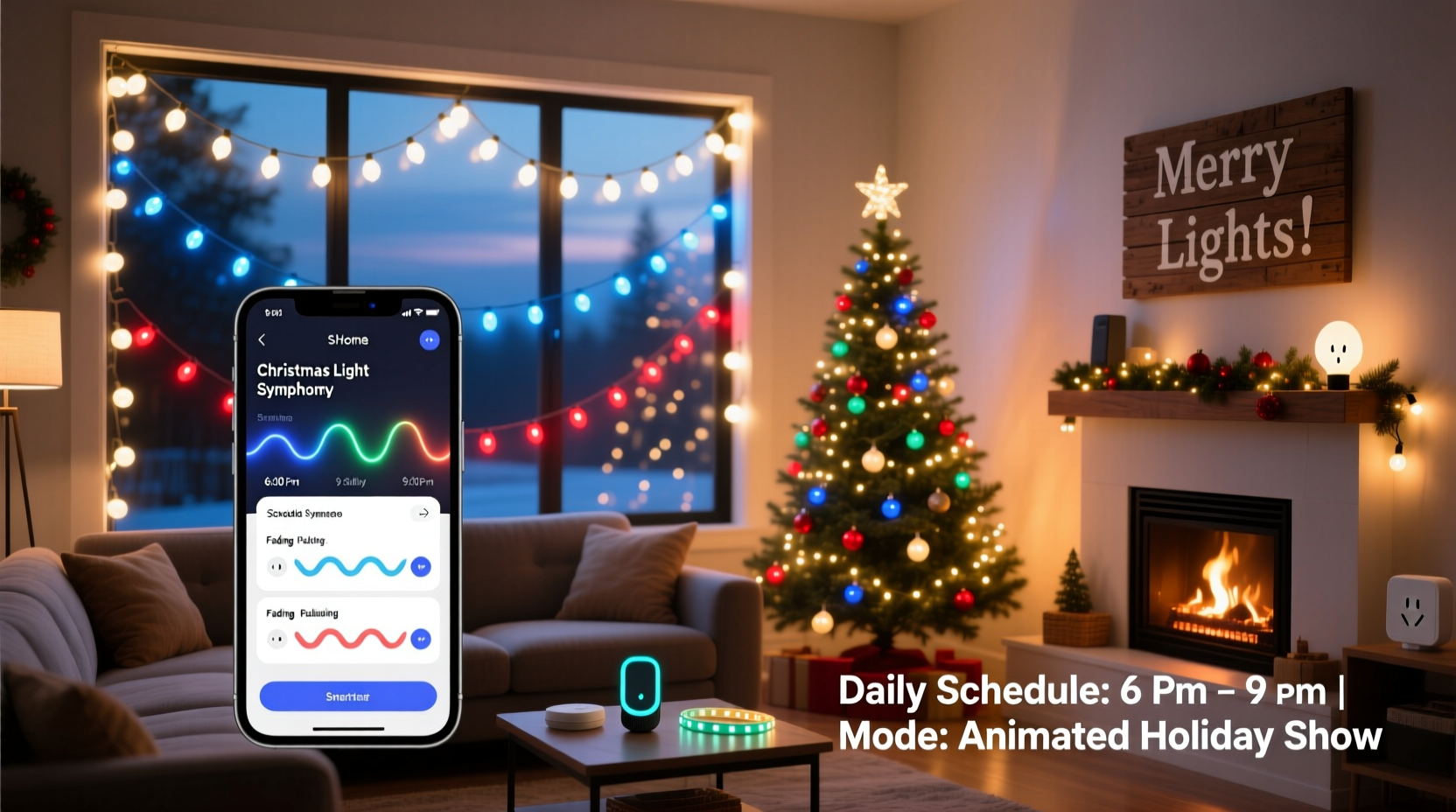 how to schedule a daily christmas light show using smart home routines