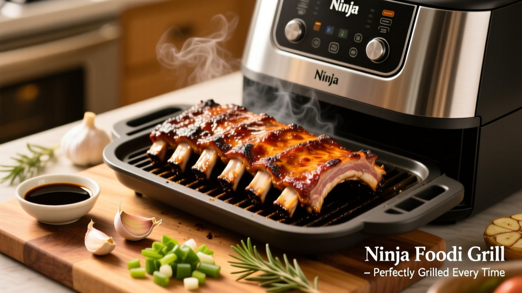 Perfect Bone-In Pork Ribs in the Ninja Foodi Grill