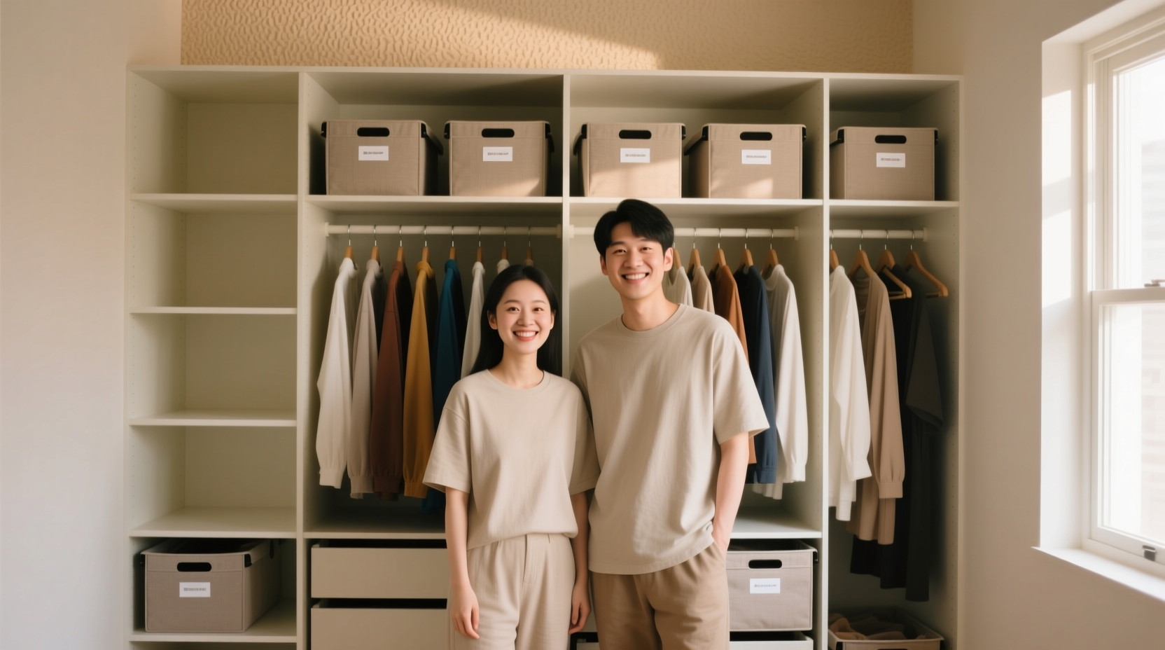 shared closet organization for couples roommates